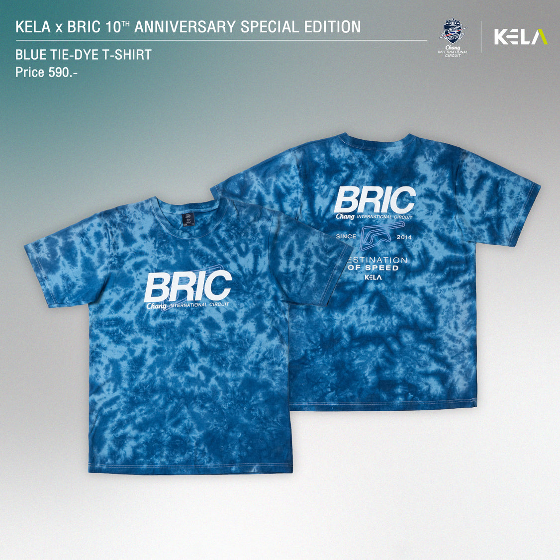 KELAxBRIC BLUE TIE-DYE T-SHIRT 2024