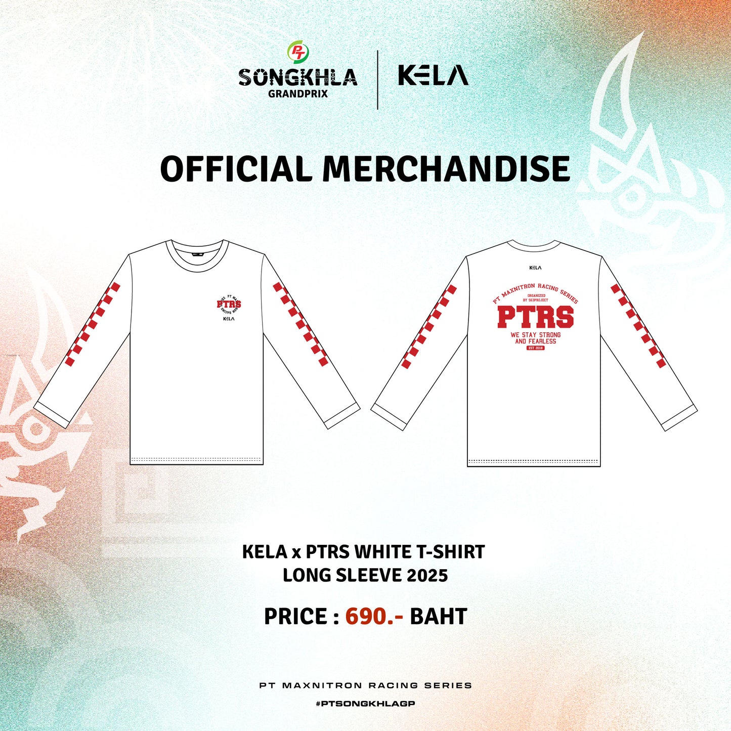 KELA x PTRS WHITE T-SHIRT LONG SLEEVE 2025 / เสื้อยืดแขนยาวสีขาวสกรีนลาย