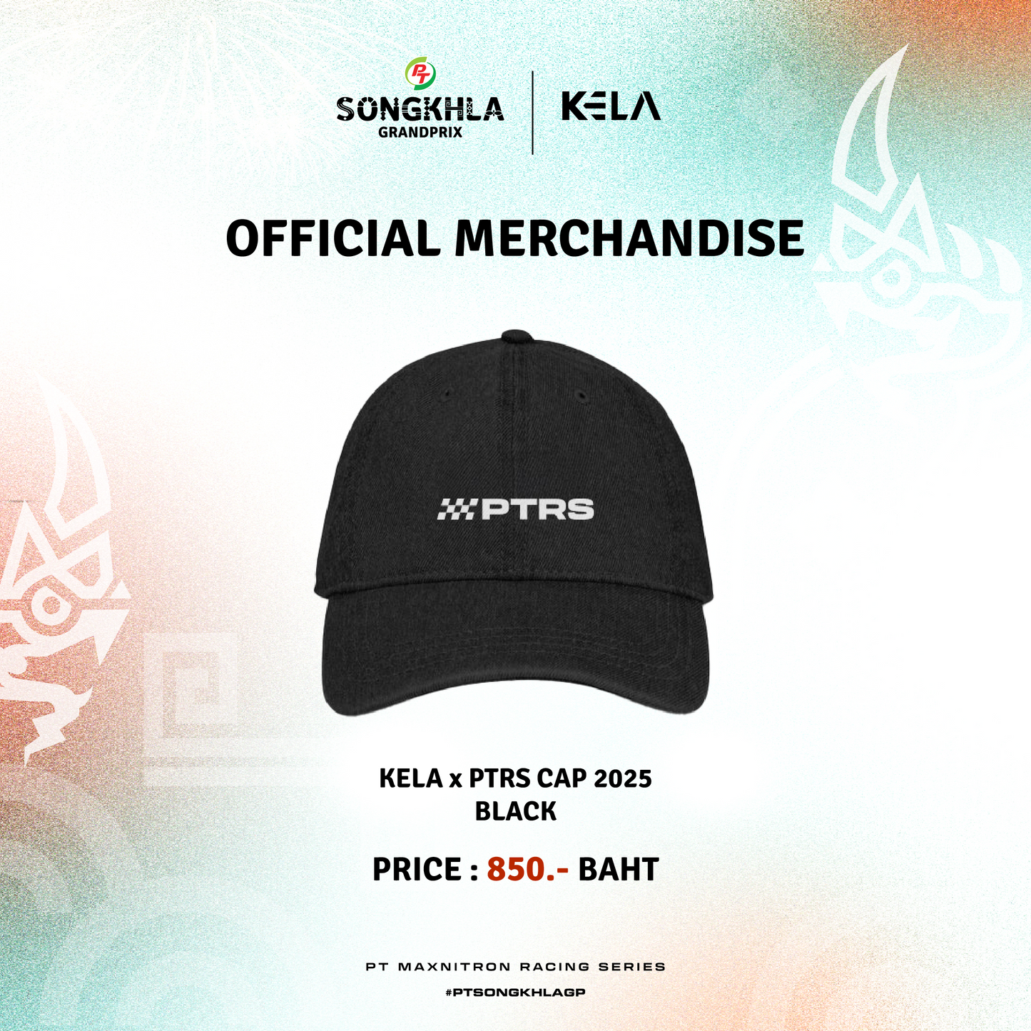 KELA x PTRS CAP 2025 JEAN / BLACK / หมวกแก๊ป + หมุดตกแต่ง