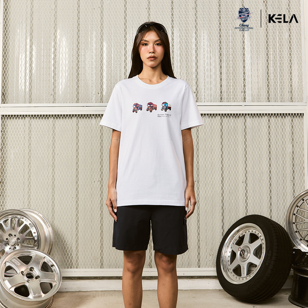 KELAXBRIC WHITE MINI THAI SHUTTLE T-SHIRT 2025