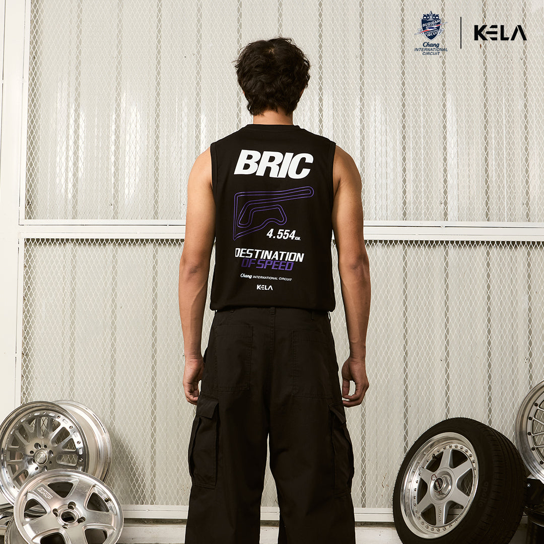KELAXBRIC BLACK SLEEVELESS T- SHIRT 2025