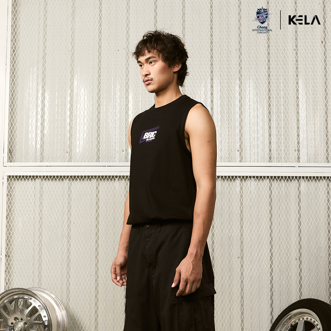 KELAXBRIC BLACK SLEEVELESS T- SHIRT 2025