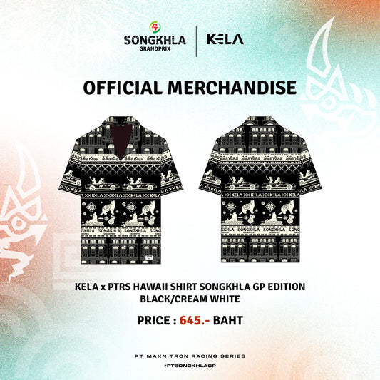KELA x PTRS HAWAII SHIRT SONGKHLA GP EDITION -  (BLACK/CREAM WHITE)