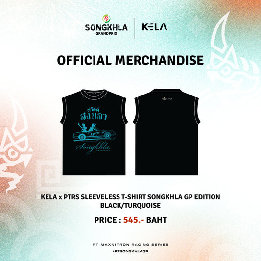 KELA x PTRS SLEEVELESS T-SHIRT SONGKHLA GP EDITION - (BLACK/TURQUOISE)