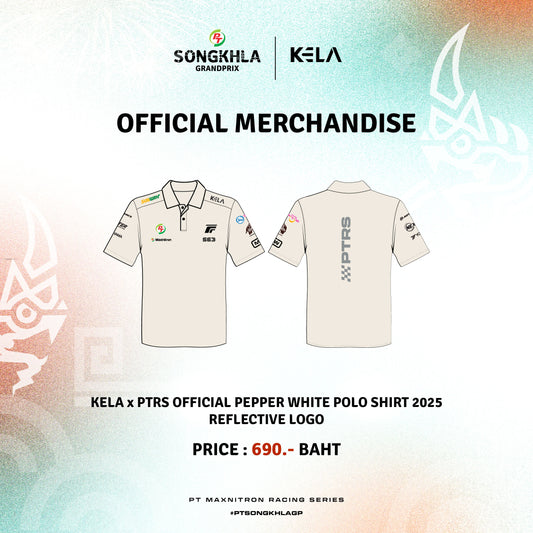 KELA x PTRS OFFICIAL Pepper White POLO SHIRT 2025 - REFLECTIVE LOGO