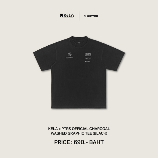 KELA x PTRS OFFICIAL CHARCOAL WASHED GRAPHIC TEE (BLACK)